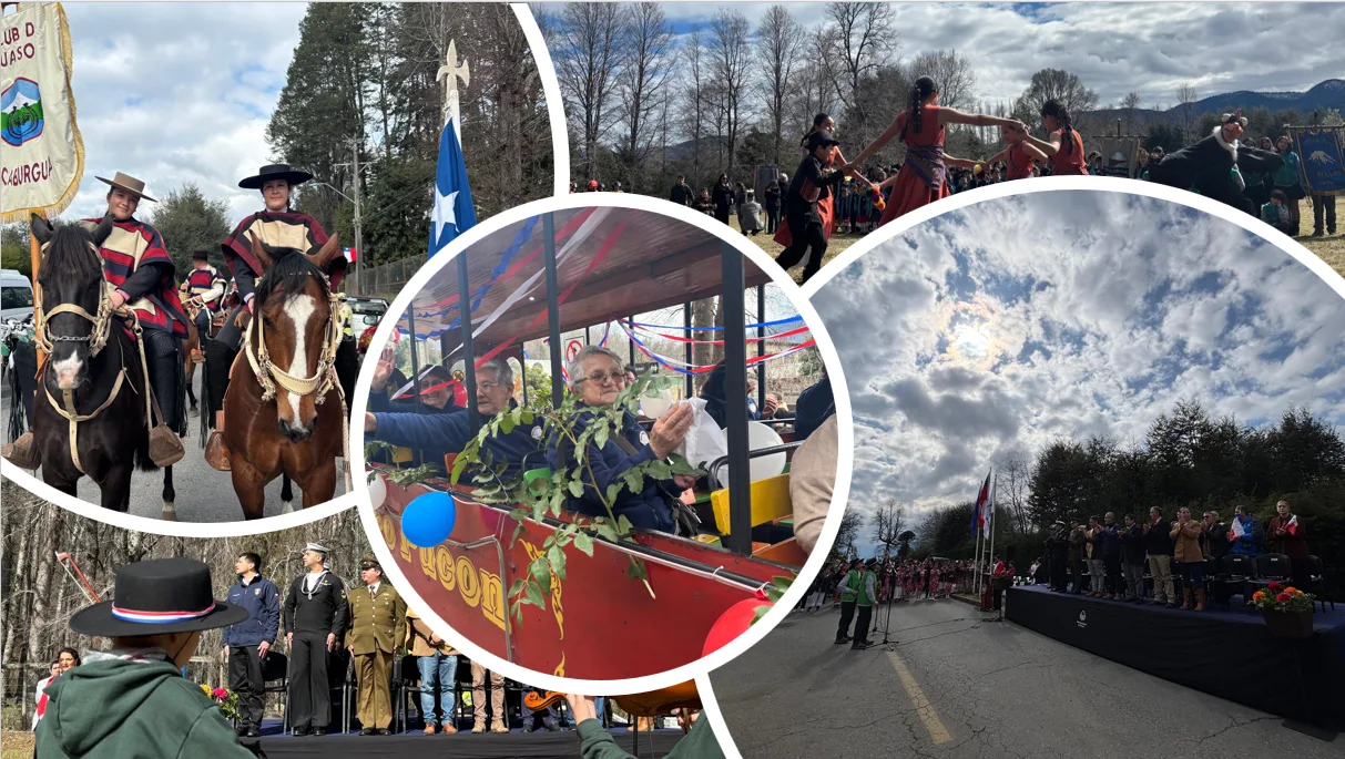 Tres desfiles llevaron las Fiestas Patrias al Pucón rural