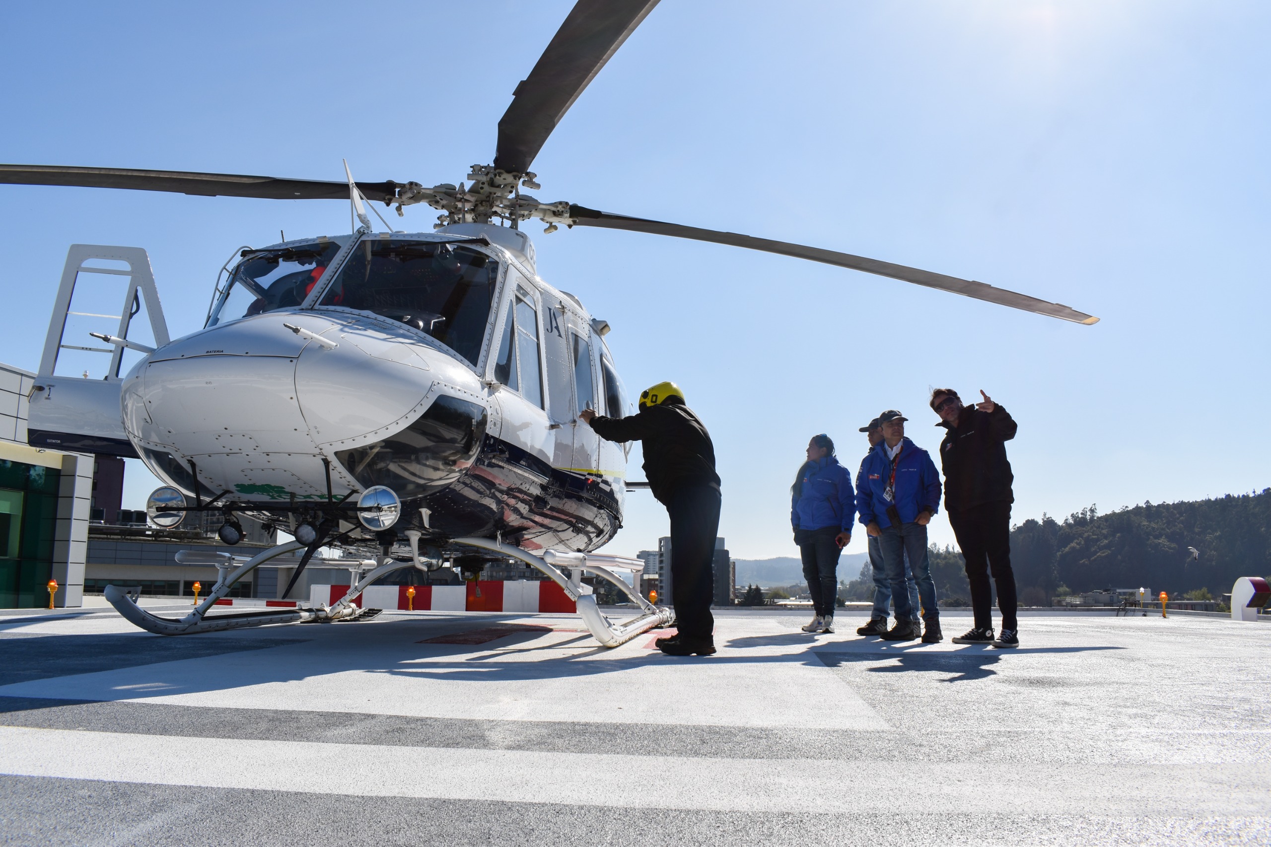 Exitosa prueba del helipuerto del Hospital Regional de cara al Rally